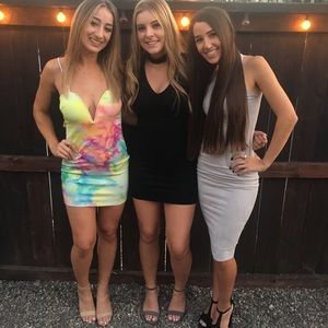 Grey long tight club dress